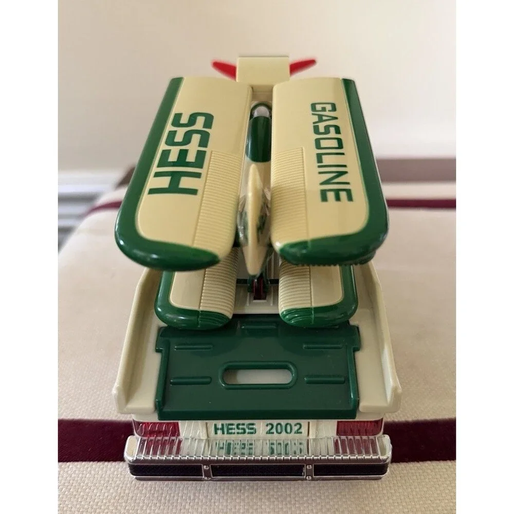 2002 Hess Toy Truck and Airplane Set Flatbed Transporter for Motorized Biplane